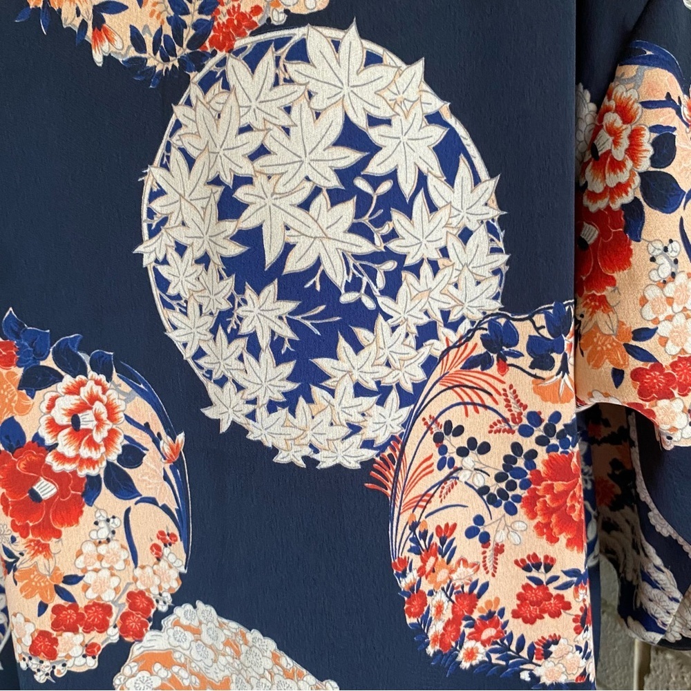 TRF Outerwear Zara Kimono Jacket Women S M Floral Duster Boho Artsy Japanese - Picture 7 of 12